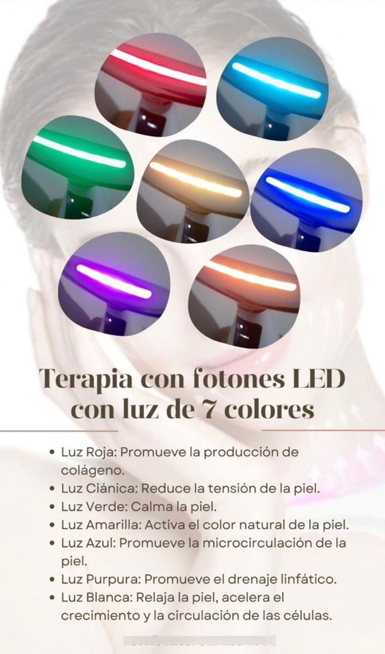 Miniatura 2 de MASAJEADOR FACIAL LUZ LED 7 COLORES HY69